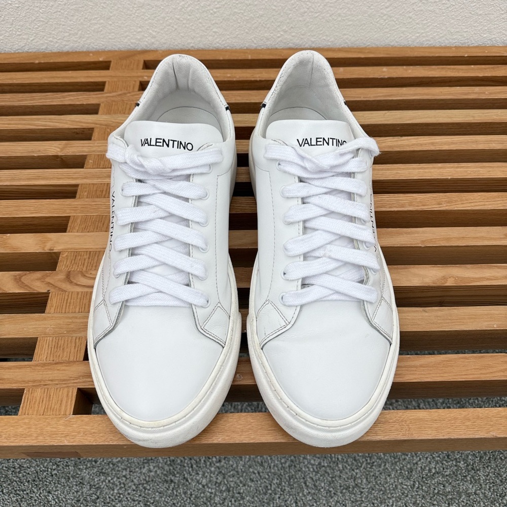 Valentino Men's Classic White Leather Sneakers